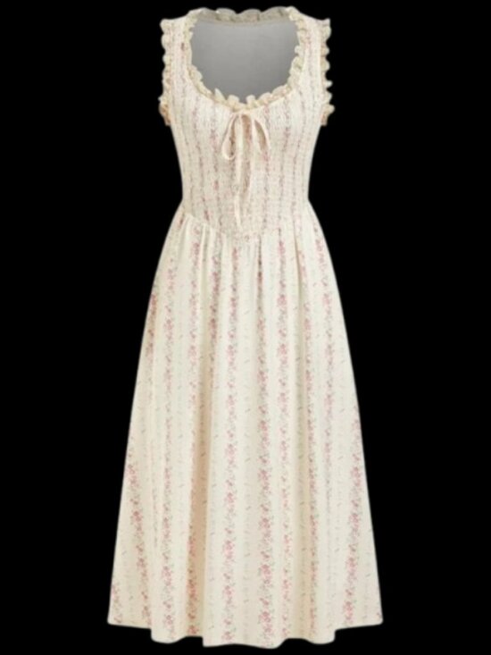 Cider Dresses & Skirts - CIDER Floral Smocked Square Neck Summer Dress